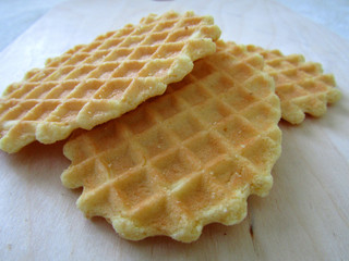 Delicious waffle biscuit