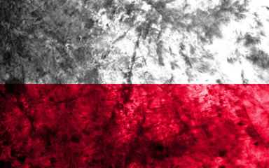 Poland grunge flag on old dirty wall