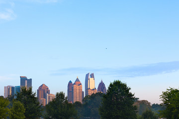 Midtown city skyline from Piedmont Park, Atlanta, Georgia, USA