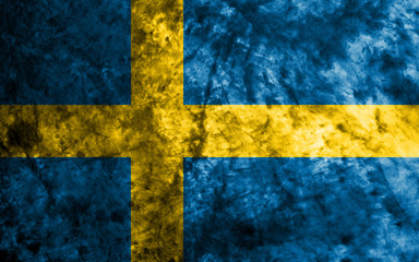 Sweden grunge flag on old dirty wall