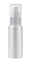 Cosmetic bottle on white background