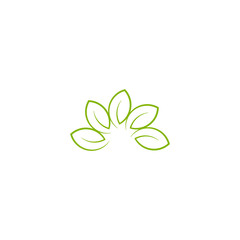 Green leaf logo vector design element for beauty, massage, cosmetic and spa salon
