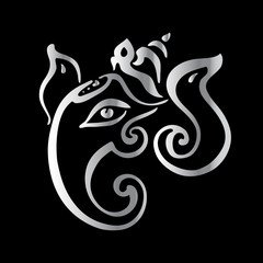 Hindu God Lord Ganesha. Ganapati. Vector hand drawn illustration