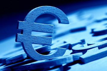 Set of  numbers and currency symbols