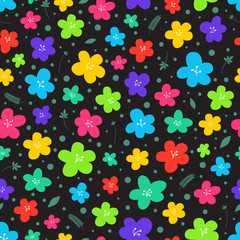 Fototapeta na wymiar Floral vector seamless pattern