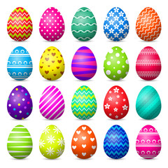 Set of colorful Easter eggs