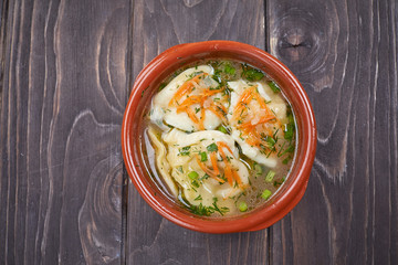soup with dumplings