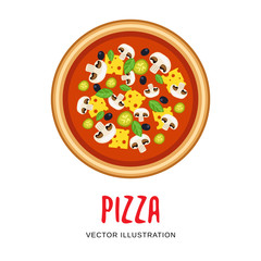 Vector illustration of italian pizza