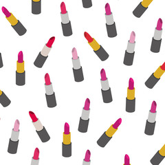 Obraz premium lipstick makeup pattern background vector illustration design