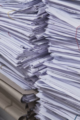 stacks of paper files