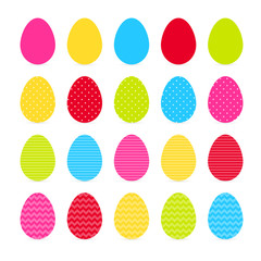 Colorful eggs isolated on white background vector