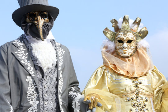Venetian mask: larva or molto. Zanni.