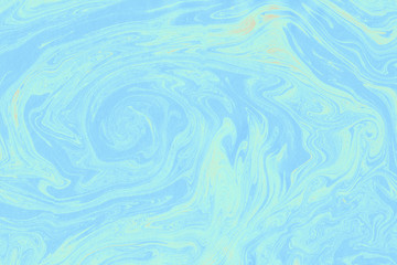 Suminagashi marble texture hand painted with cyan ink. Digital paper 938 performed in traditional japanese suminagashi floating ink technique. Ideal liquid abstract background.