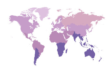 Fototapeta na wymiar Ultra violet world map modern design 2018