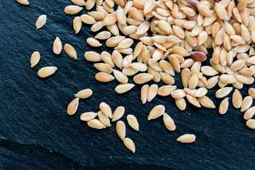 on black slate background, macro, top view