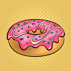 Donut pop art vector illustration