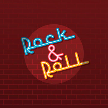 neon sign rock and roll