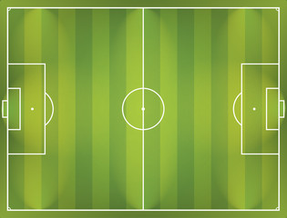 Naklejka premium TERRAIN DE FOOT RÉALISTE À L'ÉCHELLE
