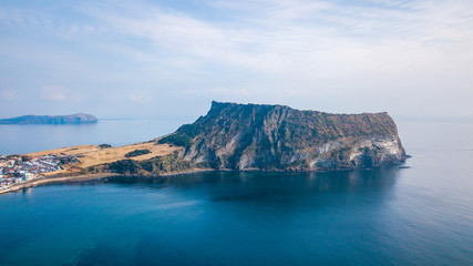 Sunrise of Jeju Do City at Seongsan Ilchulbong , Jeju Island, South Korea.