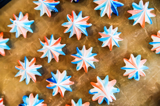 Homemade Colorful Meringue Kisses