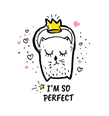 I am so perfect. Vector cartoon sketch illustration background