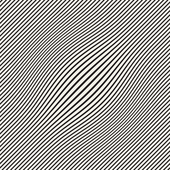 Halftone bloat effect optical illusion. Abstract geometric background design. Vector seamless black and white pattern.