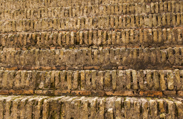 ancient steps of roman stage of theatre or colliseum made of stone