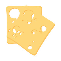 Cheese slices food over white background vector illustration