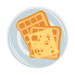 waffles icon over white background vector illustration