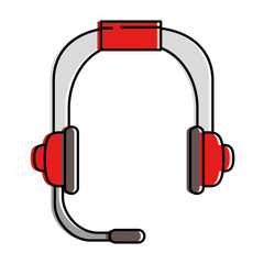 headset communication device icon vector illustration design