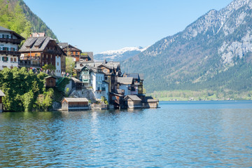 Fototapeta premium View of Hallstatt from Hallstatt Lake