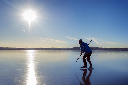 Man skating in sweden