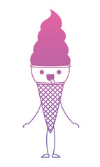 delicious ice cream kawaii character vector illustration design