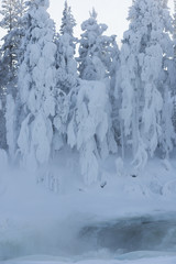  The winter in swedish Lapland, waterfall