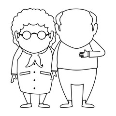 couple of grandparents avatars characters vector illustration design