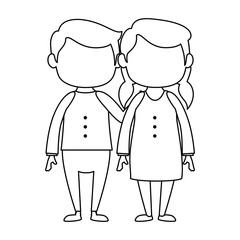couple of parents avatars characters vector illustration design