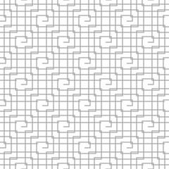 Gray geometric ornament on white background. Seamless pattern