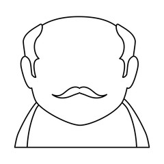 cute grandfather avatar character vector illustration design