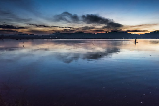 Beautiful of JOMBOR lake in blue hours.
