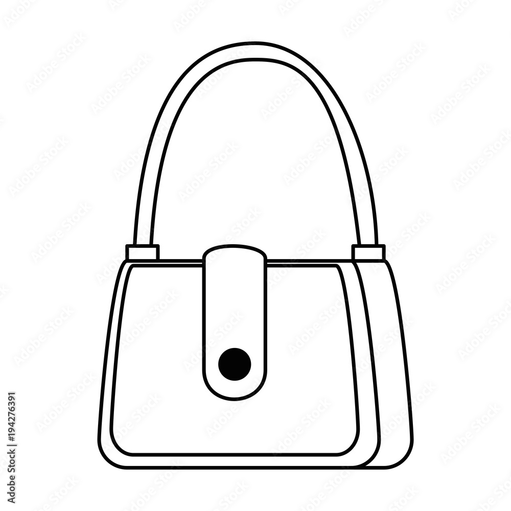 Sticker female handbag elegant icon vector illustration design