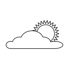 cloud sky with sun vector illustration design