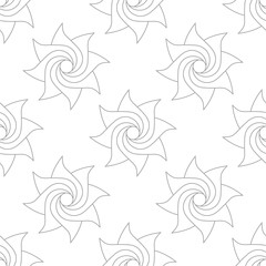 Gray floral pattern on white. Seamless background