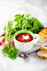 Red borscht soup