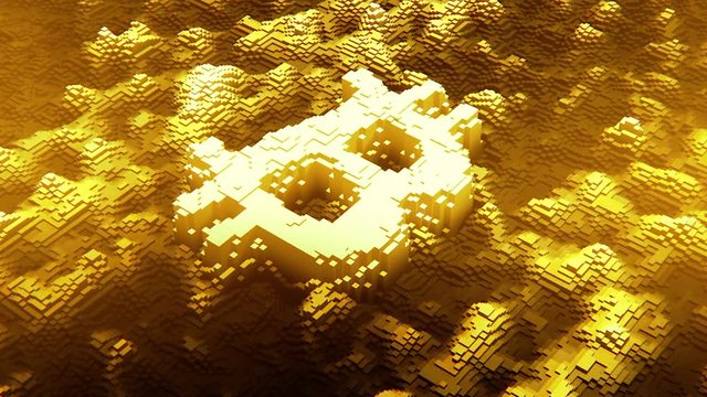 Golden digital bitcoin background