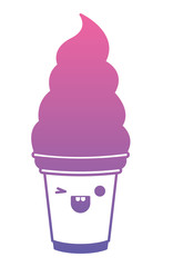delicious ice cream kawaii character vector illustration design