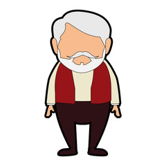 cute grandfather avatar character vector illustration design
