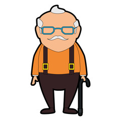 Obraz na płótnie Canvas cute grandfather avatar character vector illustration design