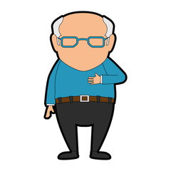cute grandfather avatar character vector illustration design