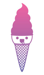 delicious ice cream kawaii character vector illustration design