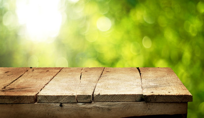 Empty wooden table background